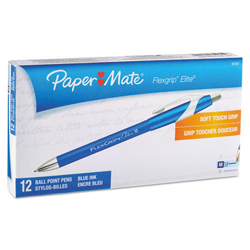 Paper Mate® Flexgrip Elite Ballpoint Pen, Retractable, Medium 1 Mm, Blue Ink, Blue Barrel, Dozen freeshipping - TVN Wholesale